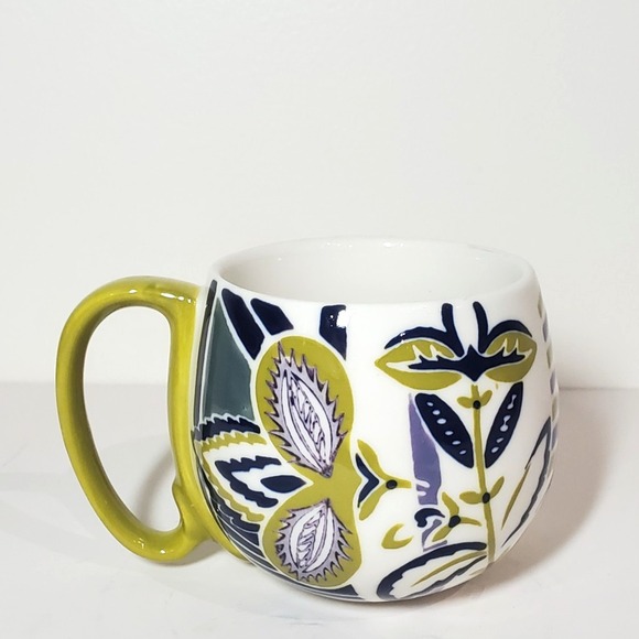 Anthropologie Orchid‎ Pavilion Moss Green Floral Coffee Tea Mug - Picture 3 of 10